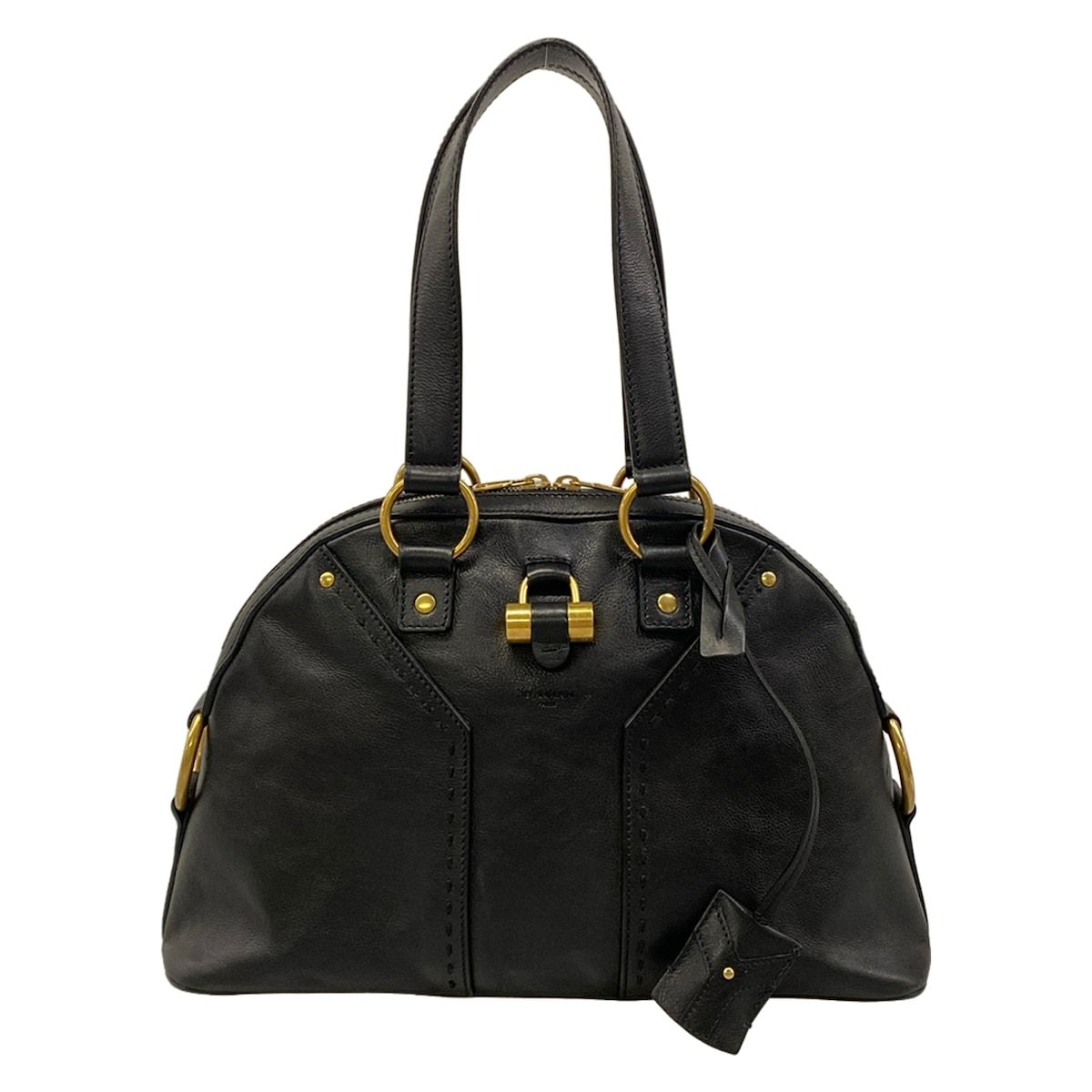 Saint Laurent Rive Gauche Handbag Muse Bag Black Leather