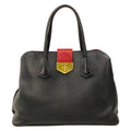 Prada Handbag Black Red Leather