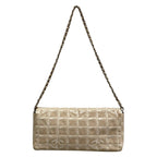 Chanel Shoulder Bag New Travel Line Beige White Chain Matte Silver Flap Leather — view 3