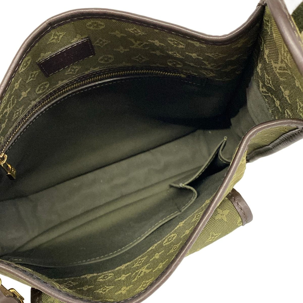 Louis Vuitton Shoulder Bag Monogram Mini Besace Marie Kate Khaki Cotton — view 7