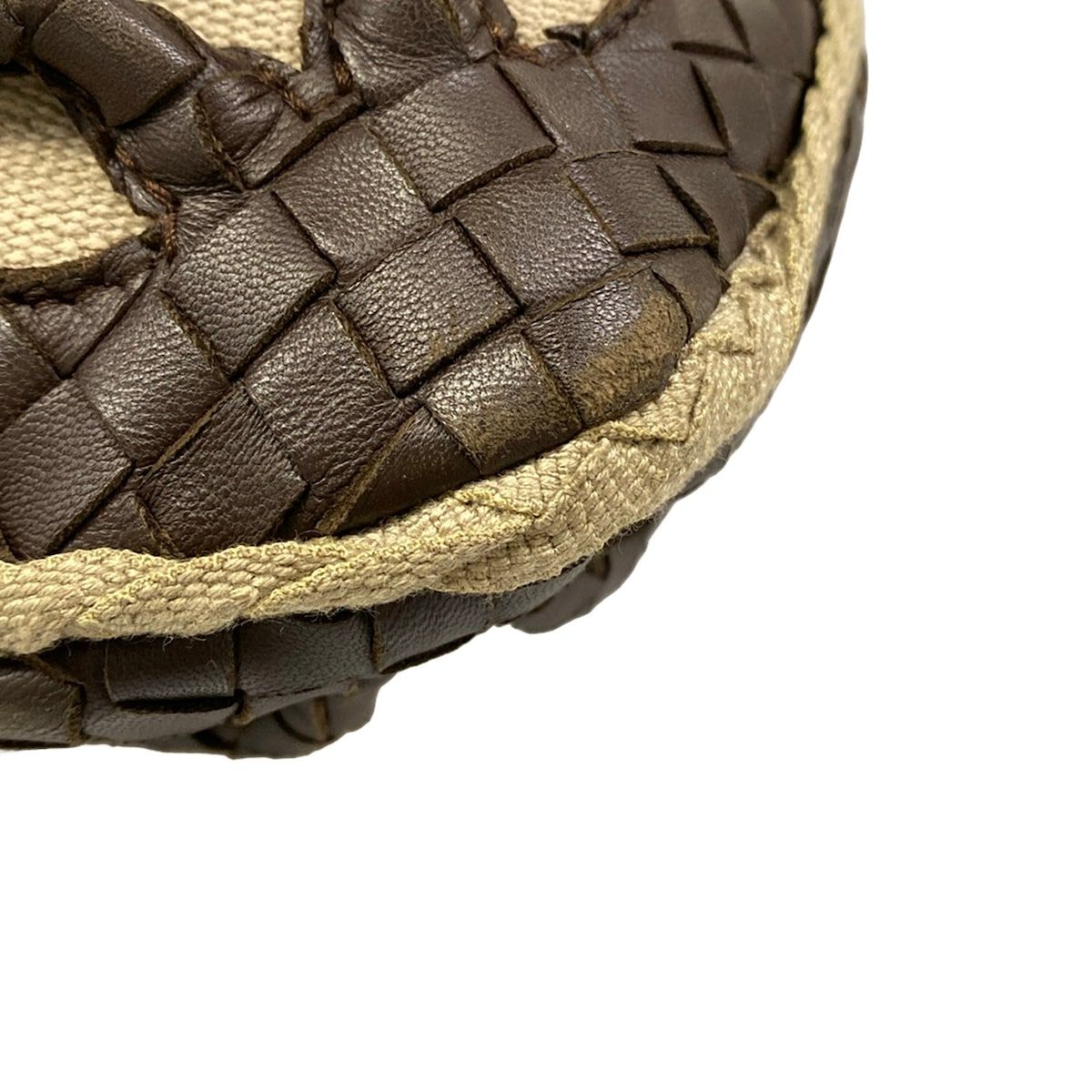 Bottega Veneta Handbag Bag Dark Brown Beige Flower Leather — view 6