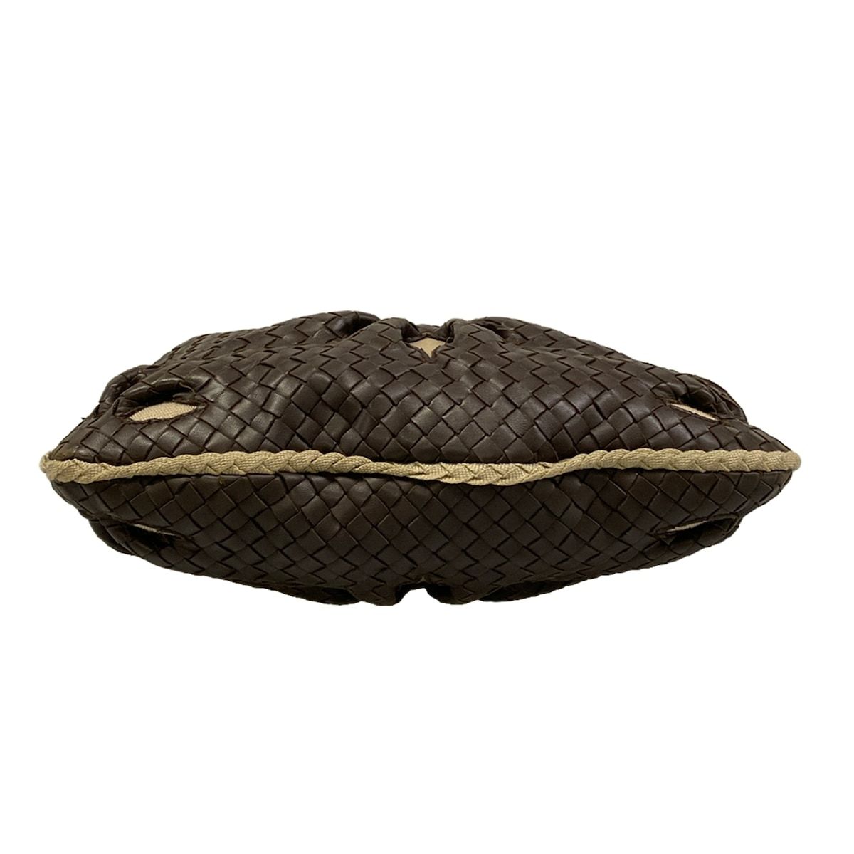 Bottega Veneta Handbag Bag Dark Brown Beige Flower Leather — view 5