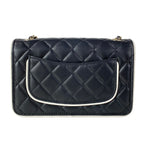 Chanel Wallet Quilted Black White Chain Metal Gold Lambskin Shoulder — view 2