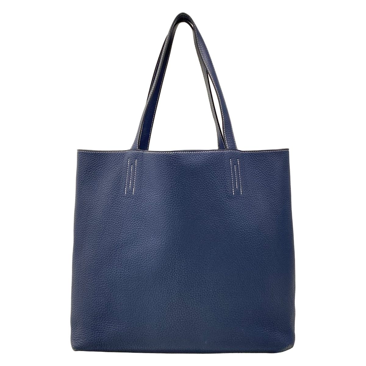 Hermes Tote Double Sens 45 Blue Reversible