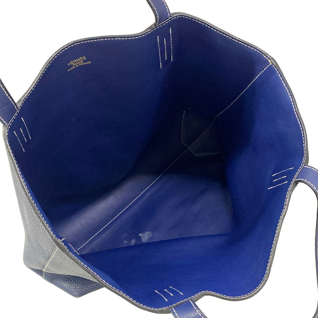 Hermes Tote Double Sens 45 Blue Reversible — view 7