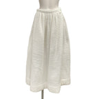 Chanel Long Skirt 34 S White Waffle Cotton