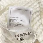 Chanel Long Skirt 34 S White Waffle Cotton — view 4