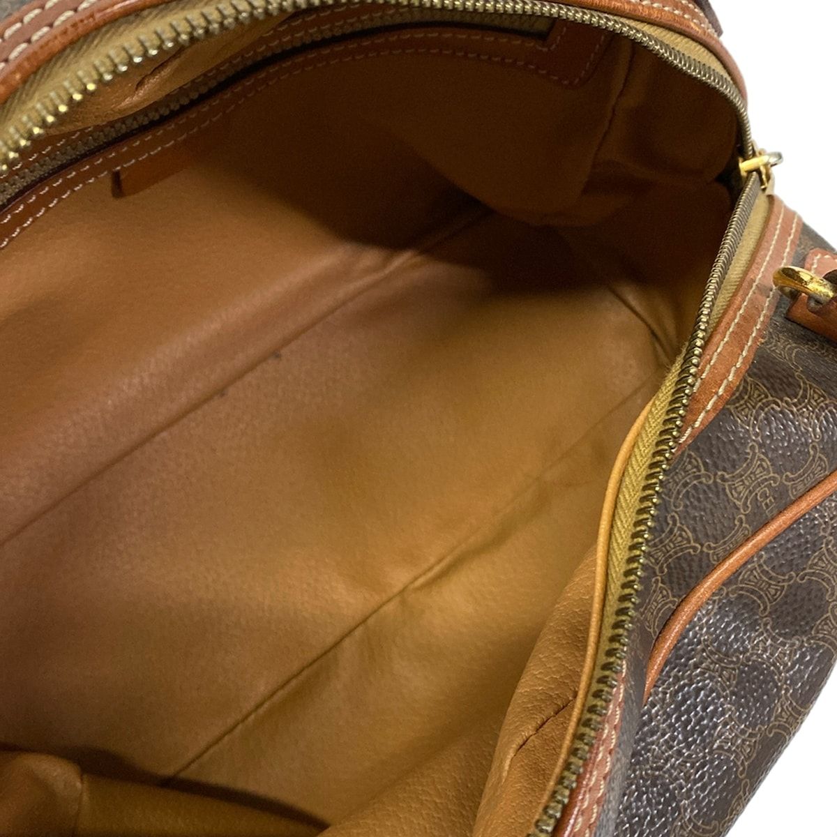 Celine Handbag Macadam Pattern Brown Dark Leather — view 7