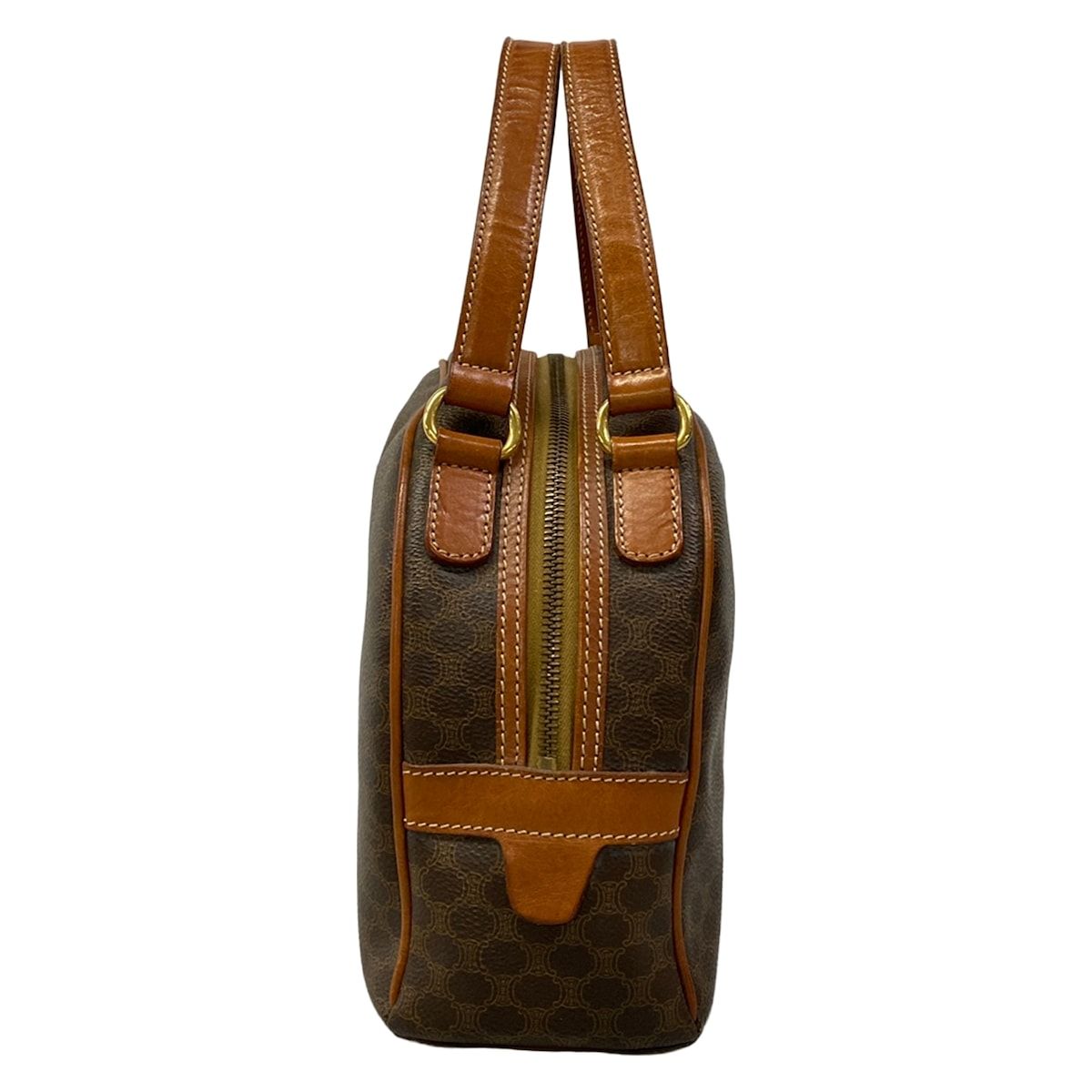 Celine Handbag Macadam Pattern Brown Dark Leather — view 4