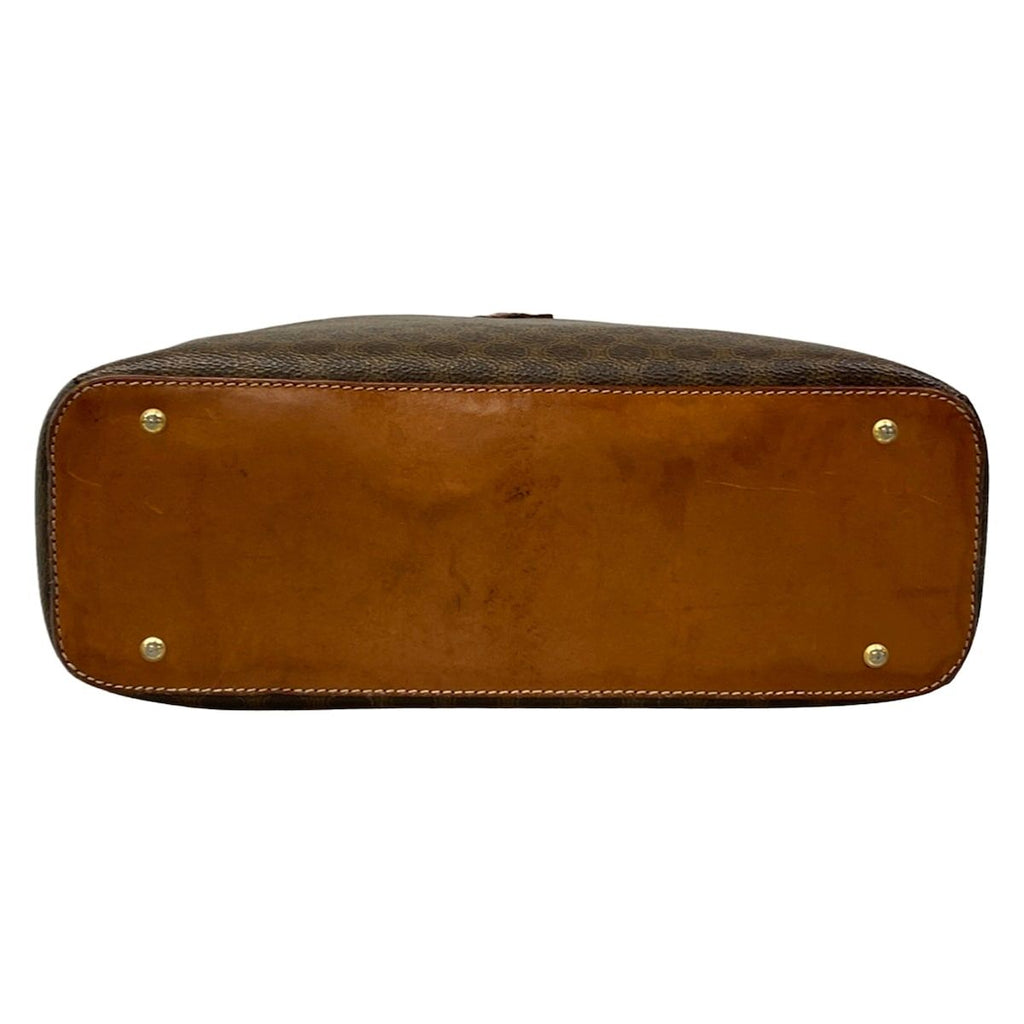 Celine Handbag Macadam Pattern Brown Dark Leather — view 5