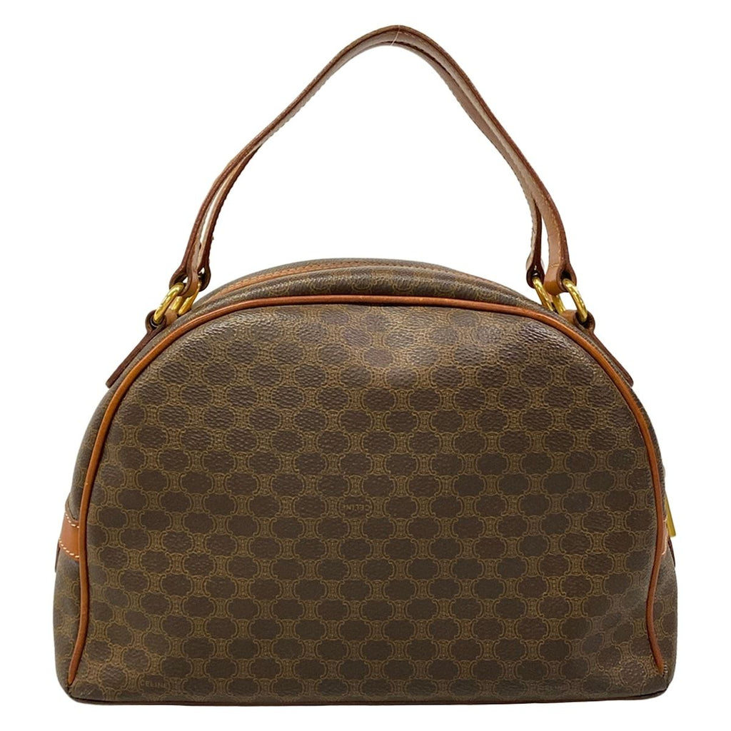 Celine Handbag Macadam Pattern Brown Dark Leather — view 3