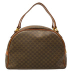 Celine Handbag Macadam Pattern Brown Dark Leather — view 3