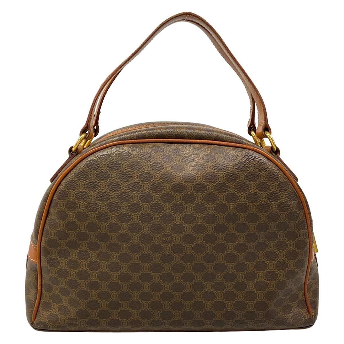 Celine Handbag Macadam Pattern Brown Dark Leather — view 3