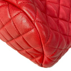 Chanel Backpack Quilted Red Silver Chain Shoulder Lambskin — view 7