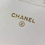 Chanel Wallet Quilted White Chain Shoulder — view 6