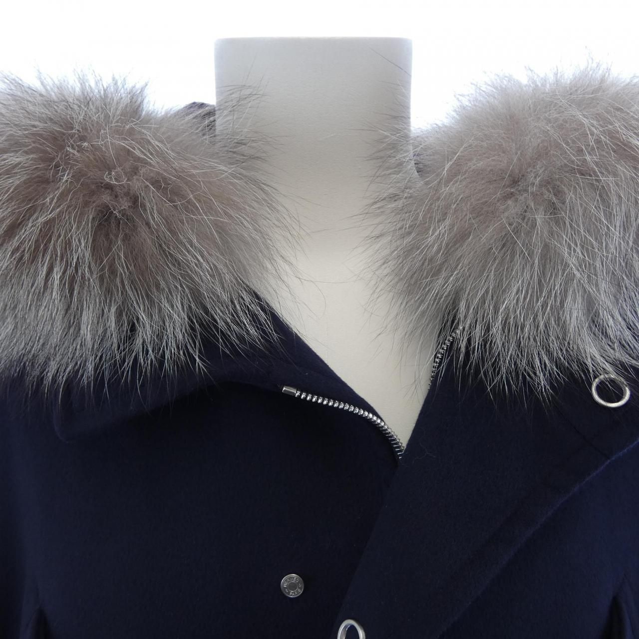 Hermes Coat Navy — view 5