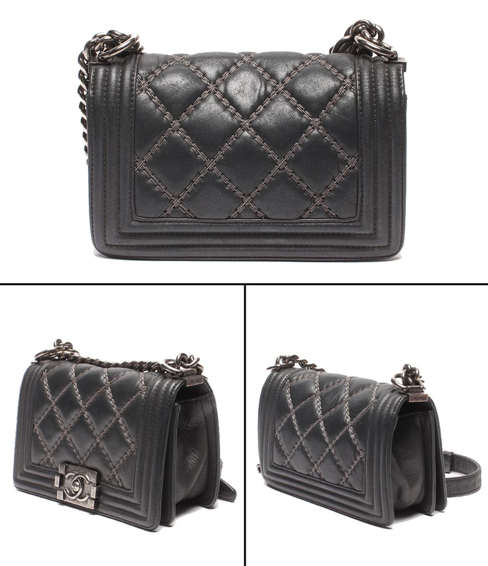 Chanel Chain Shoulder Bag Crossbody Silver Single Flap Quilted 23 — view 2