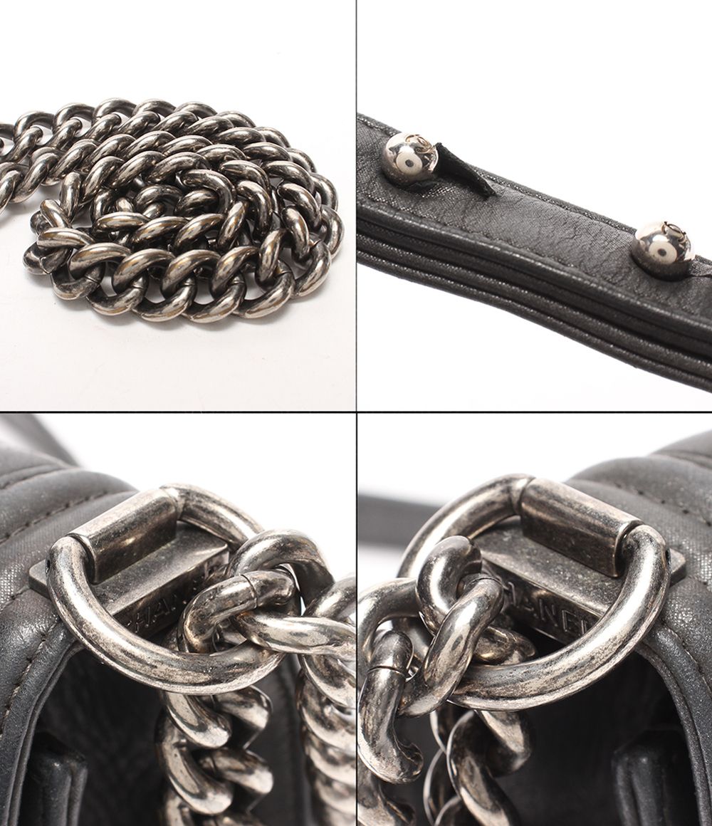 Chanel Chain Shoulder Bag Crossbody Silver Single Flap Quilted 23 — view 9
