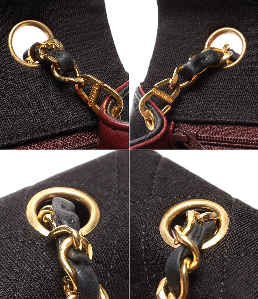 Chanel Chain Shoulder Bag Gold Mini Quilted Single Flap Lambskin Cotton — view 9