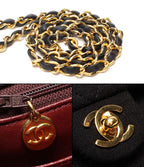Chanel Chain Shoulder Bag Gold Mini Quilted Single Flap Lambskin Cotton — view 8