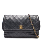 Chanel Chain Shoulder Bag Crossbody Gold Quilted Single Flap Lambskin