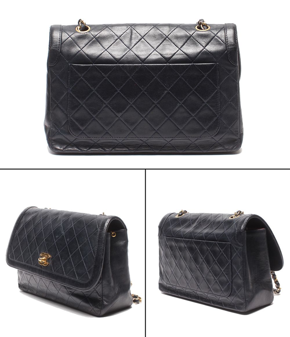 Chanel Chain Shoulder Bag Crossbody Gold Quilted Single Flap Lambskin — view 2