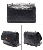 Chanel Chain Shoulder Bag Crossbody Gold Quilted Single Flap Lambskin — view 2