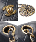 Chanel Chain Shoulder Bag Crossbody Gold Quilted Single Flap Lambskin — view 8