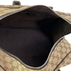 Gucci Boston Bag GG Pattern Beige Dark Brown Leather — view 7