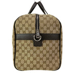 Gucci Boston Bag GG Pattern Beige Dark Brown Leather — view 2
