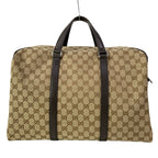 Gucci Boston Bag GG Pattern Beige Dark Brown Leather — view 3