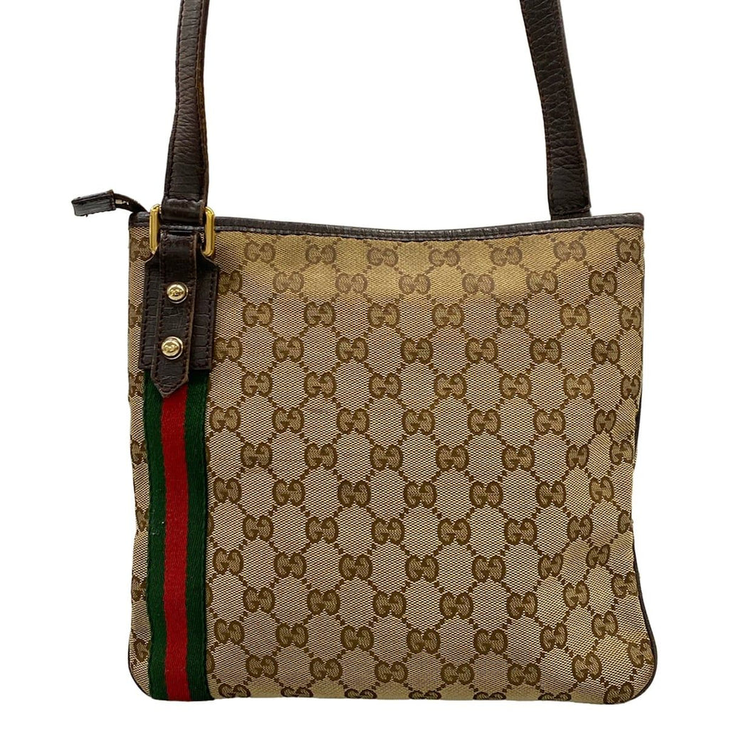 Gucci Shoulder Bag GG Pattern Sherry Beige Dark Brown Multi Leather — view 3
