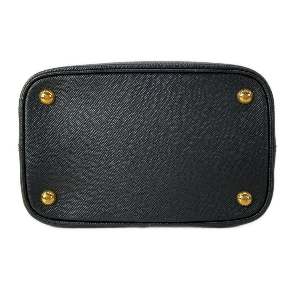 Prada Handbag Pannier Black Beige Gold Leather — view 5