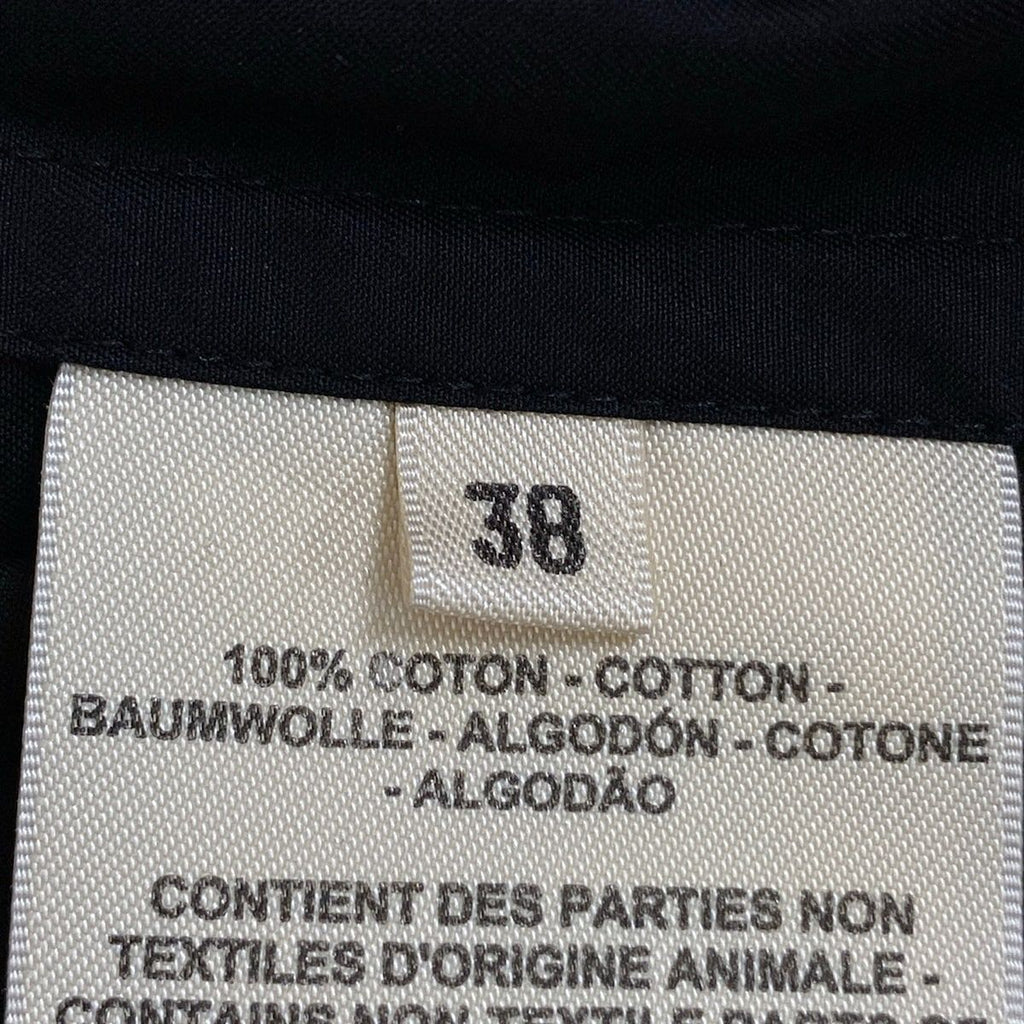 Hermes Long Sleeve Shirt Blouse 38 M Black Drawcord Cotton — view 5