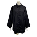 Hermes Long Sleeve Shirt Blouse 38 M Black Drawcord Cotton