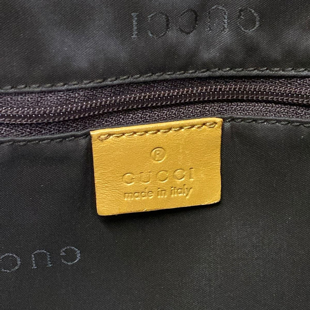 Gucci Handbag Bamboo GG Pattern Beige Dark Brown Orange Leather — view 9