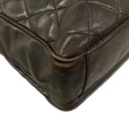 Chanel Tote Quilted Dark Brown Gold Lambskin — view 6
