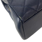 Chanel Handbag Quilted Dark Navy Chain Handle Gold — view 6