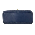 Chanel Handbag Quilted Dark Navy Chain Handle Gold — view 5