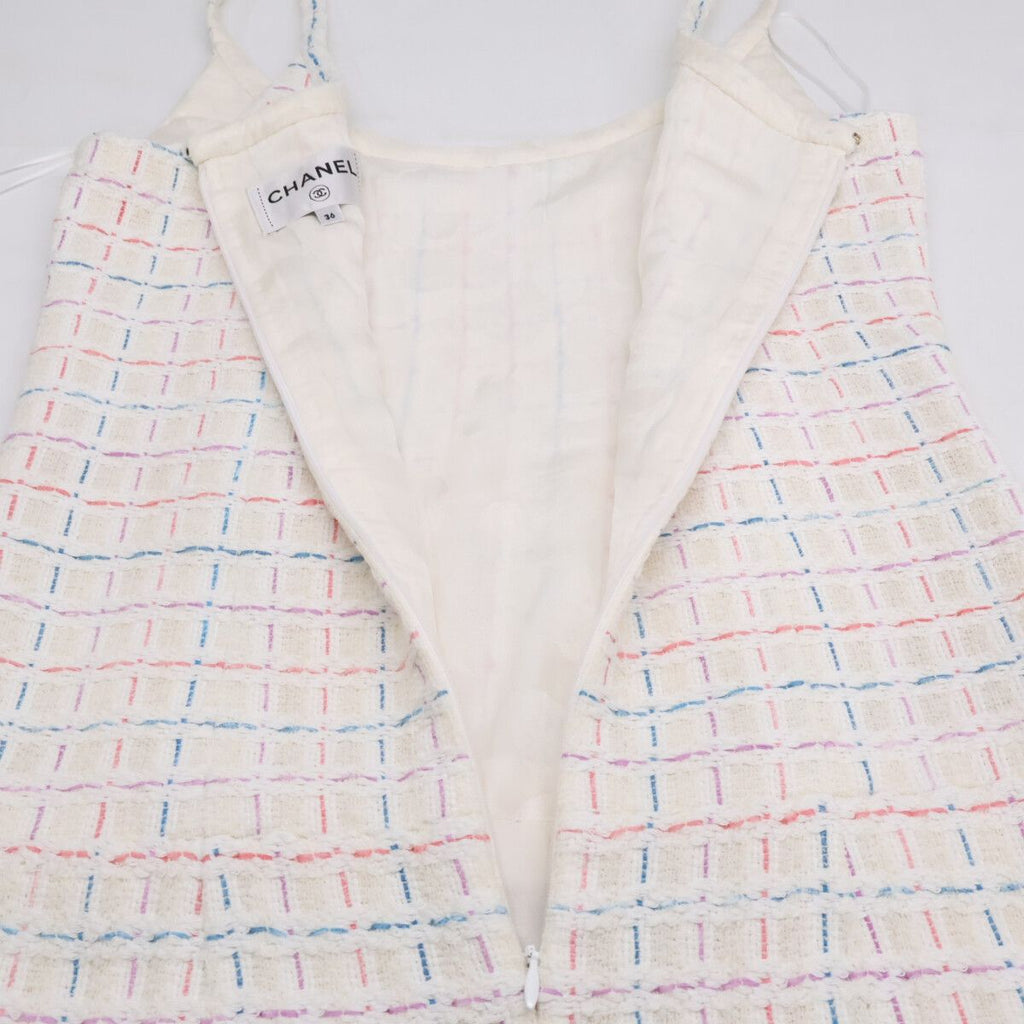 Chanel Tweed CC Logo Button Sleeveless 36 Dress — view 8