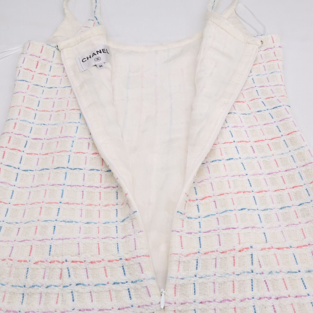 Chanel Tweed CC Logo Button Sleeveless 36 Dress — view 8