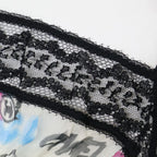 Chanel 07c Silk Graffiti CC Logo Lace Trim Camisole 38 — view 6
