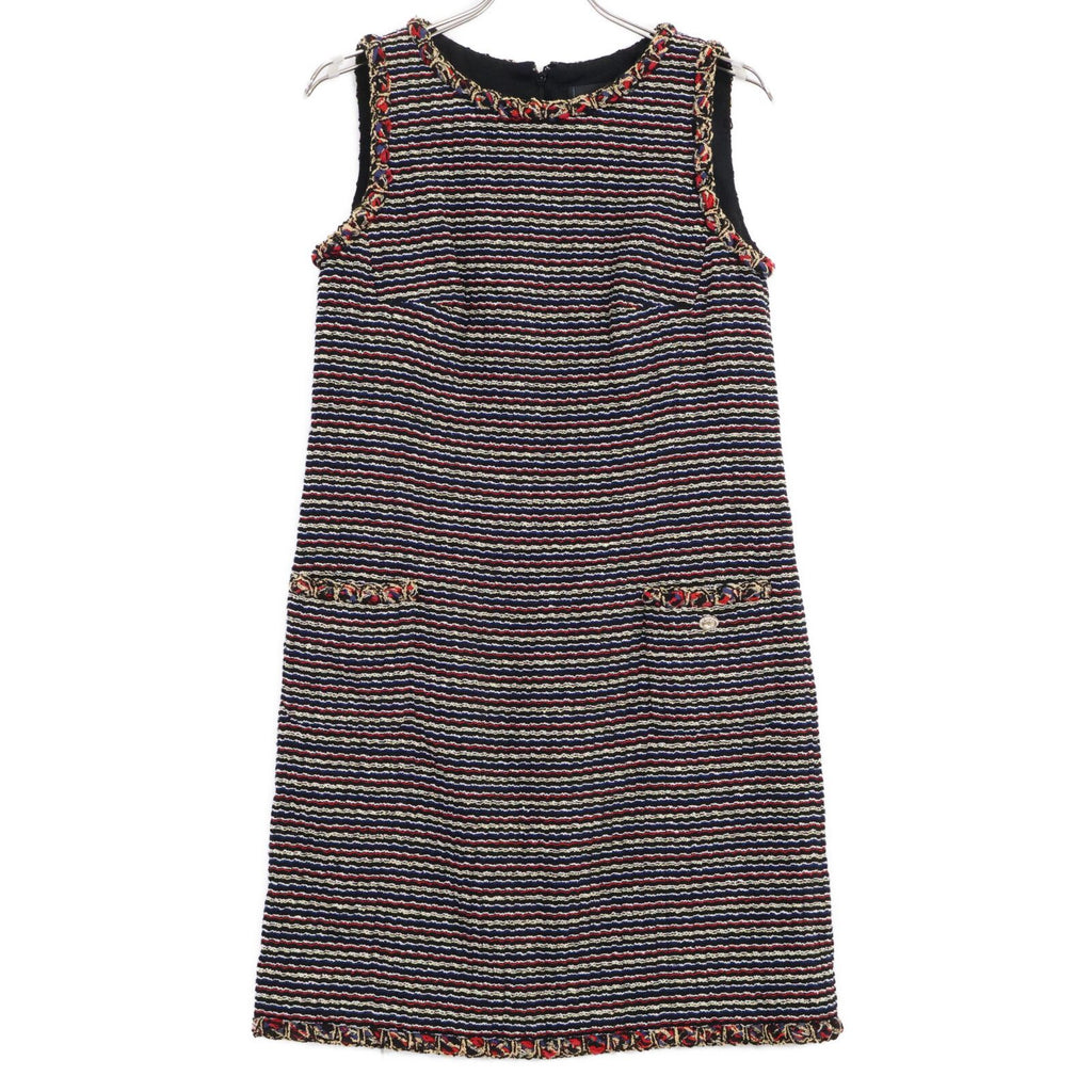 Chanel Tweed Sleeveless 42 Dress