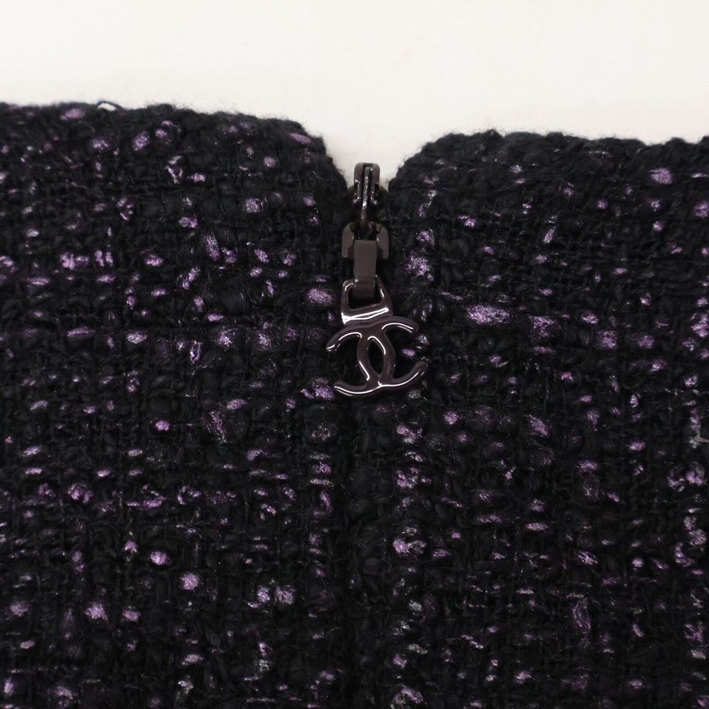 Chanel Tweed Short Sleeve Mini 40 Dress — view 5