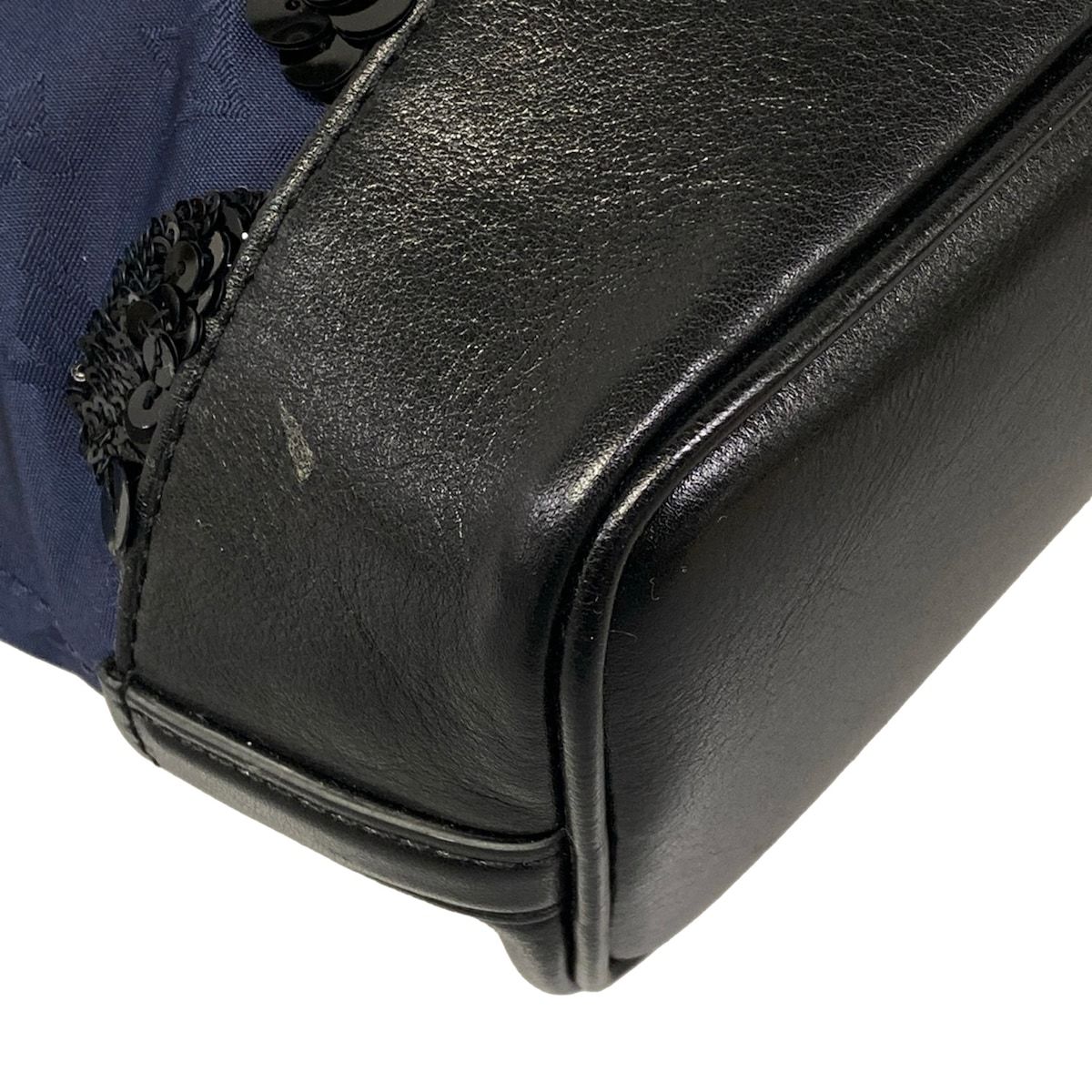 Louis Vuitton Shoulder Bag Monogram Sequins Spotlight Midnight Blue Leather — view 6