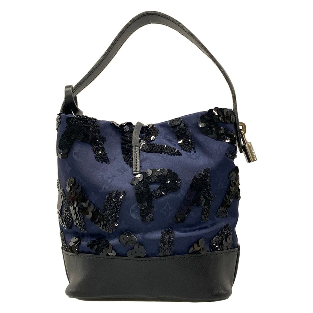 Louis Vuitton Shoulder Bag Monogram Sequins Spotlight Midnight Blue Leather — view 3