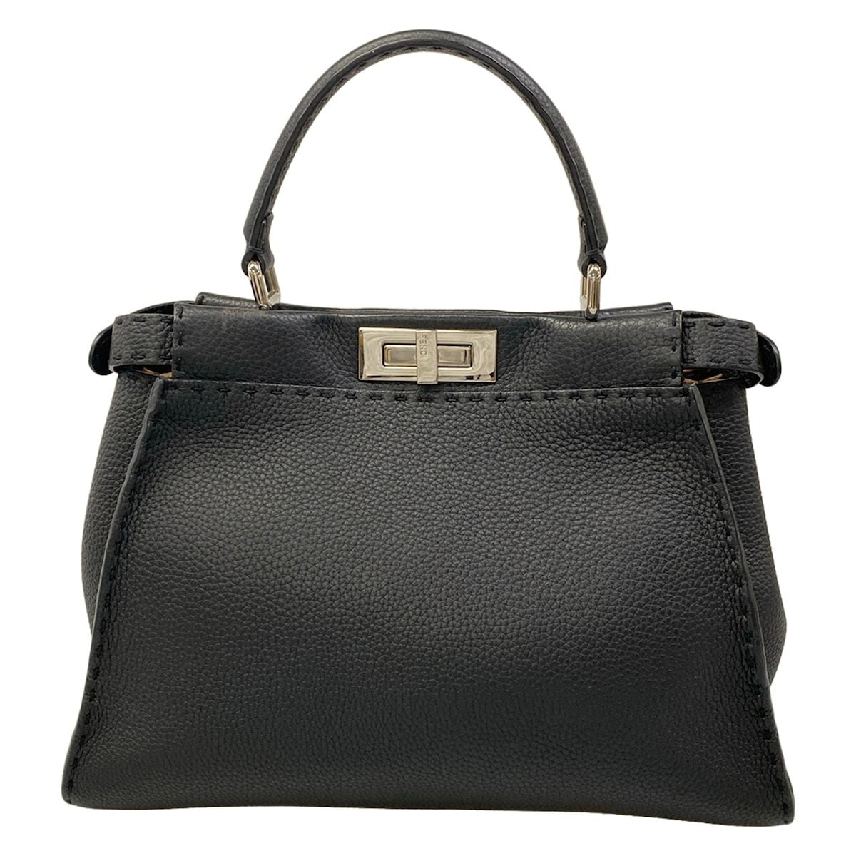 Fendi Handbag Peekaboo Iconic Selleria Black Leather — view 3