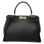 Fendi Handbag Peekaboo Iconic Selleria Black Leather