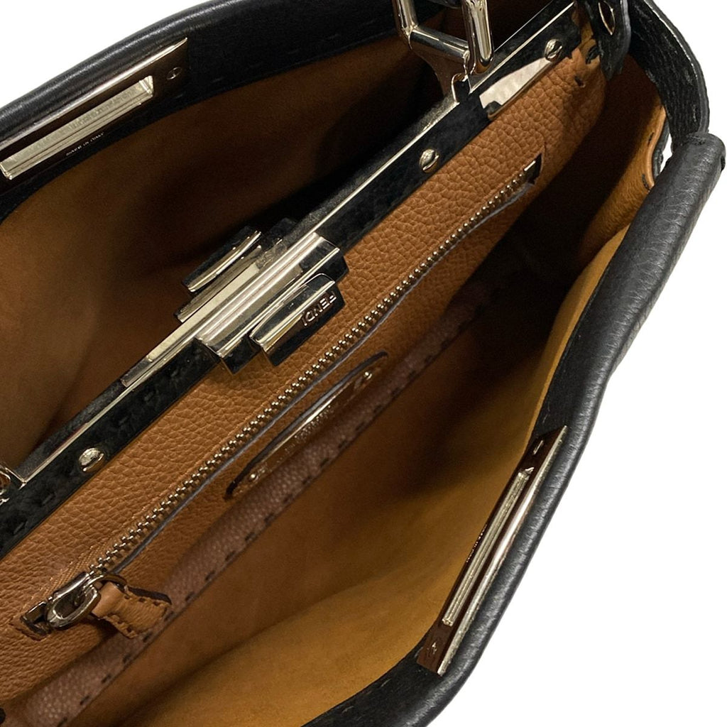 Fendi Handbag Peekaboo Iconic Selleria Black Leather — view 7