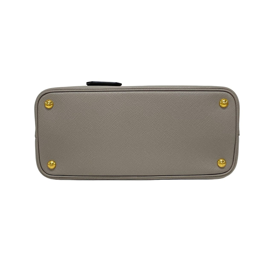 Prada Handbag Double Bag Gray Beige Leather — view 5